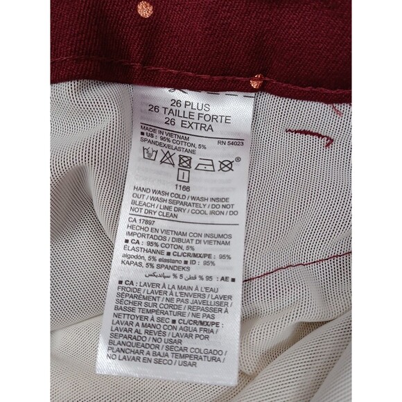 Old Navy Burgundy Red Polka Dot Pixie Ankle Pants Stretch Casual Sz 26 Plus - Picture 10 of 10